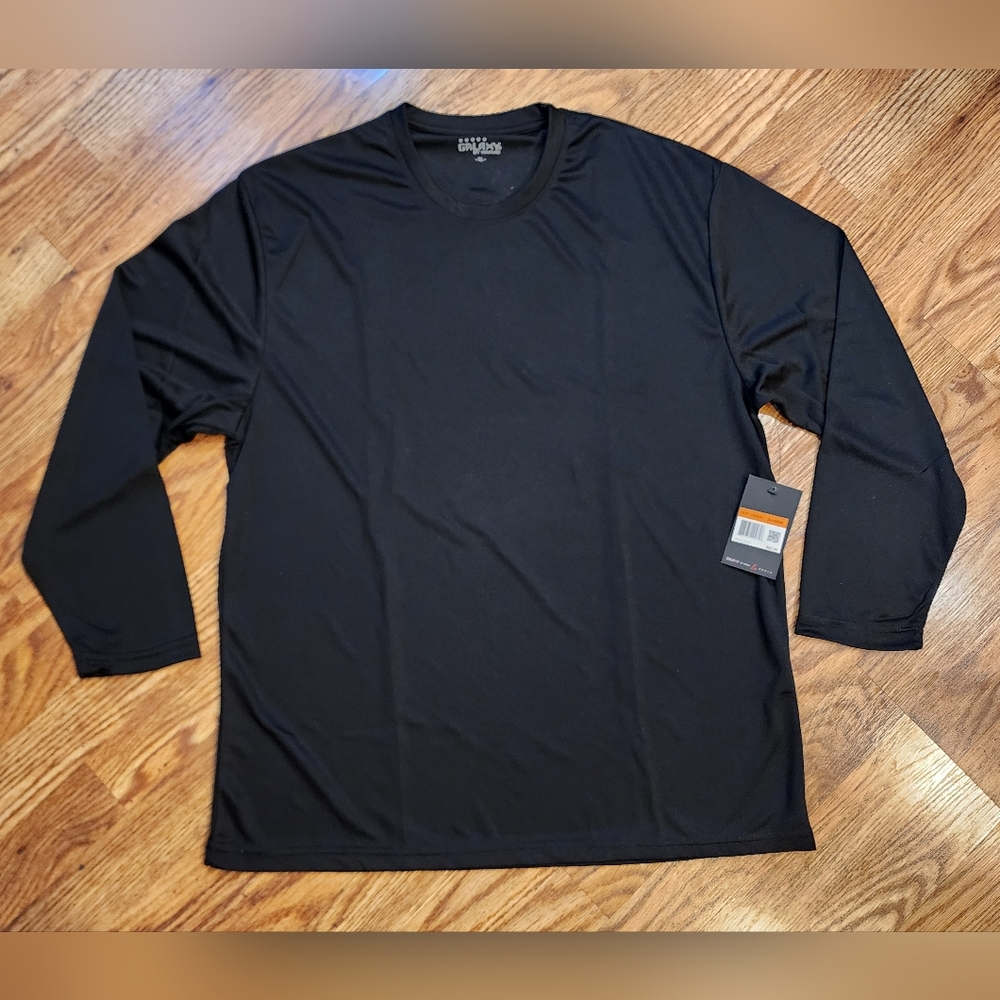 Galaxy By Harvic Mens Black Athletic Shirt Size XL